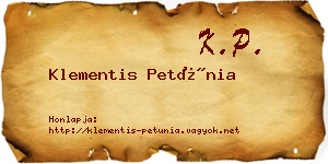 Klementis Petúnia névjegykártya